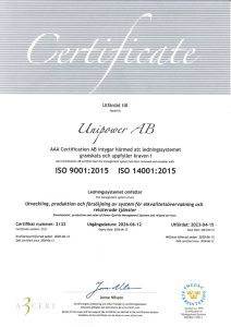 Renewed ISO certification